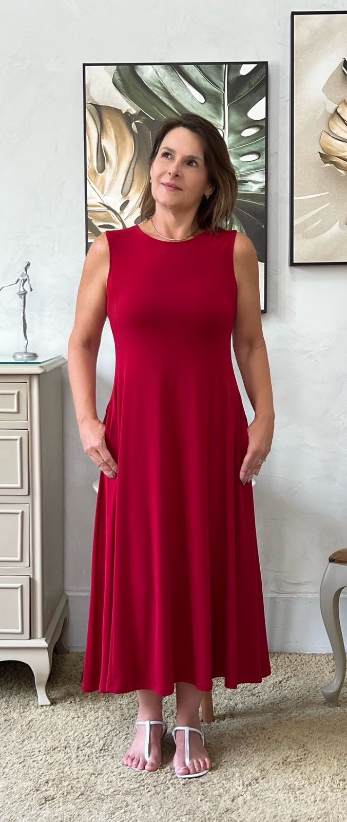 Vestido Regatão Midi Vermelho - Antonia