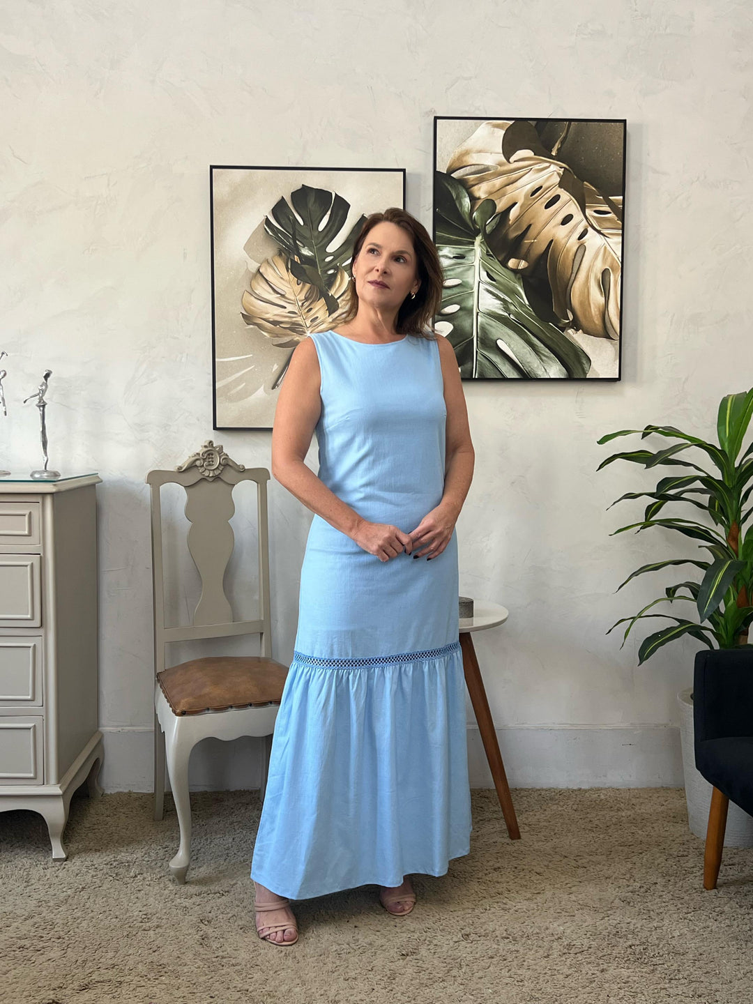 Vestido Sabrina Regatão com Sianinha - Azul