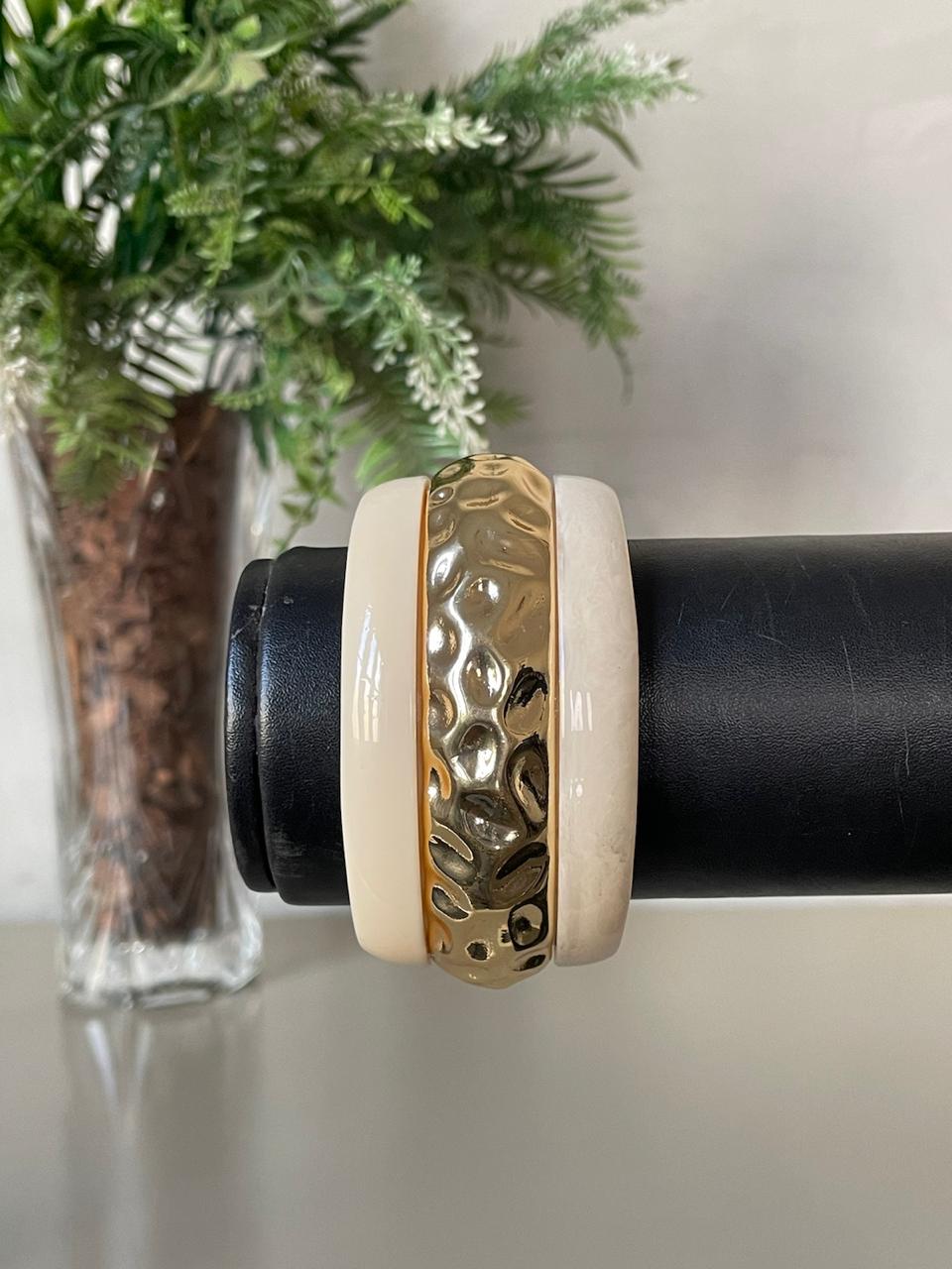Bracelete Gláucia - Marfim/Dourado