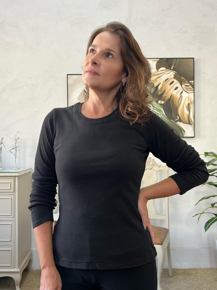 Blusa Preta Térmica Manga Longa - Maya