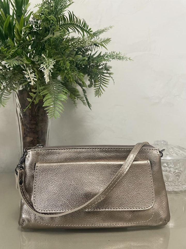 Bolsa Carteira em Couro - Bronze