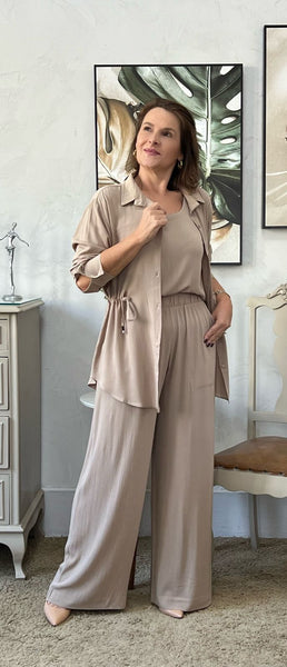 Conjunto em Três Peças Marrom Taupe - Ruana