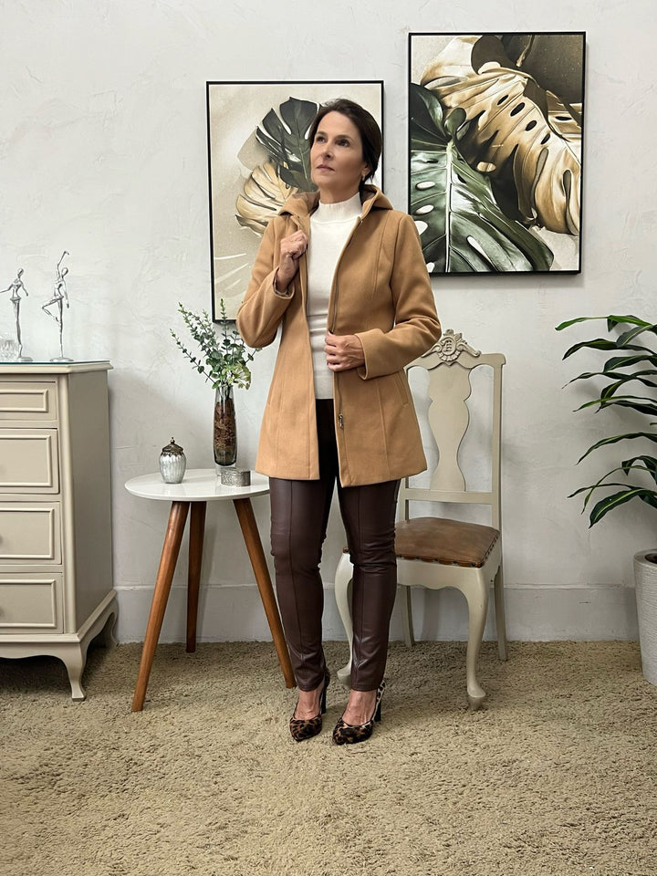 Calça Montaria Couro Ecológico Marrom - Glória