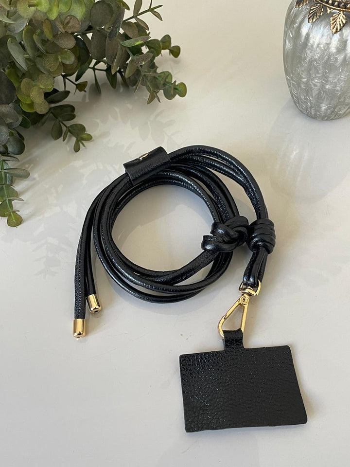 Acessório para Celular em Couro - Preto