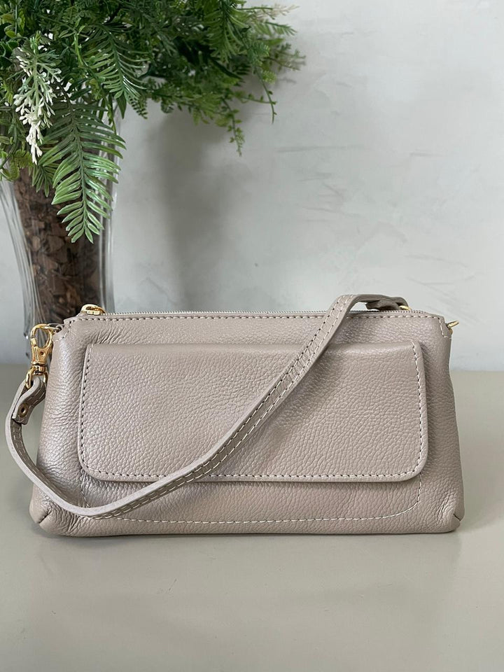 Bolsa Carteira em Couro - Nude