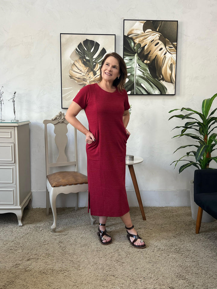 Vestido Camila com Bolso - Cereja