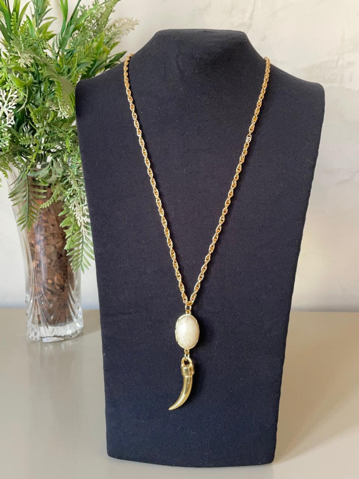 Colar Leonor Longo - Dourado/Marmorizado