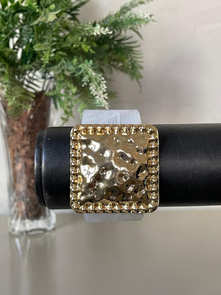 Bracelete Maressa - Branco/Dourado