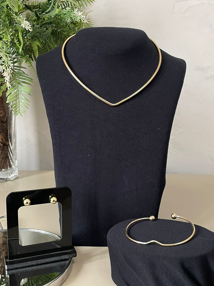 Conjunto Priscila Choker 3 Peças - Dourado