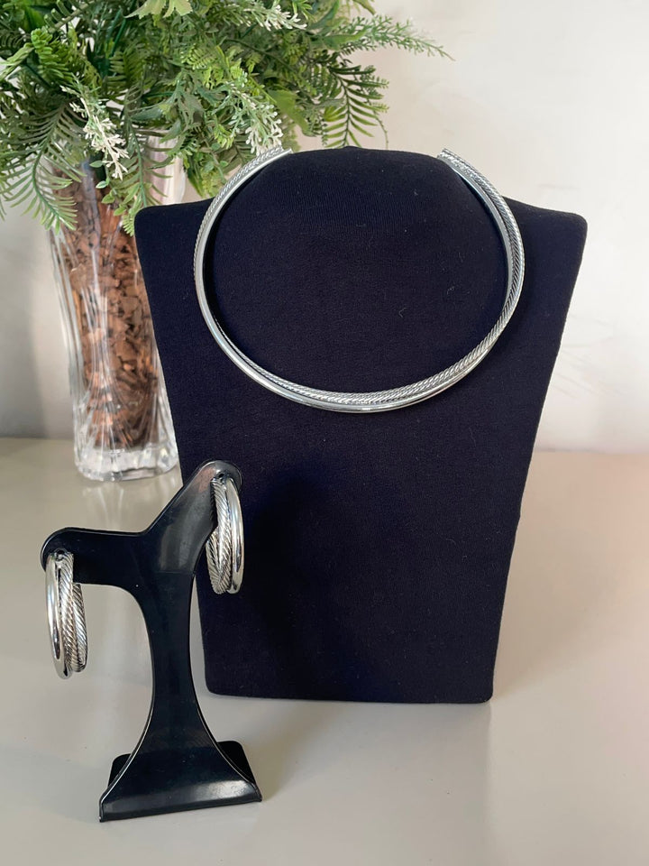 Conjunto Suzy Choker e Brinco - Prata