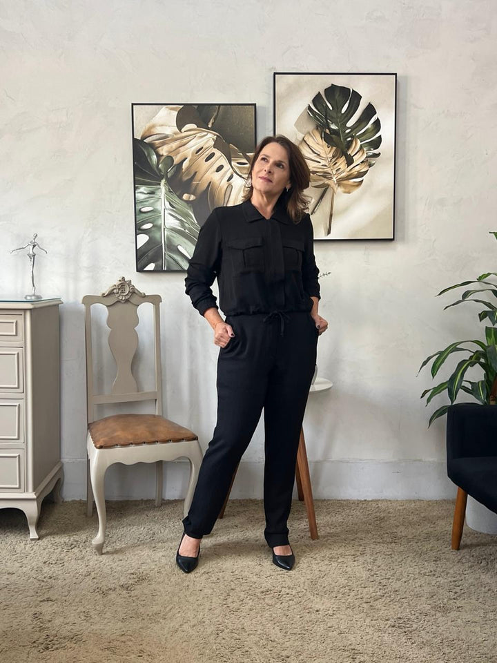 Conjunto Nina Calça e Jaqueta - Preto