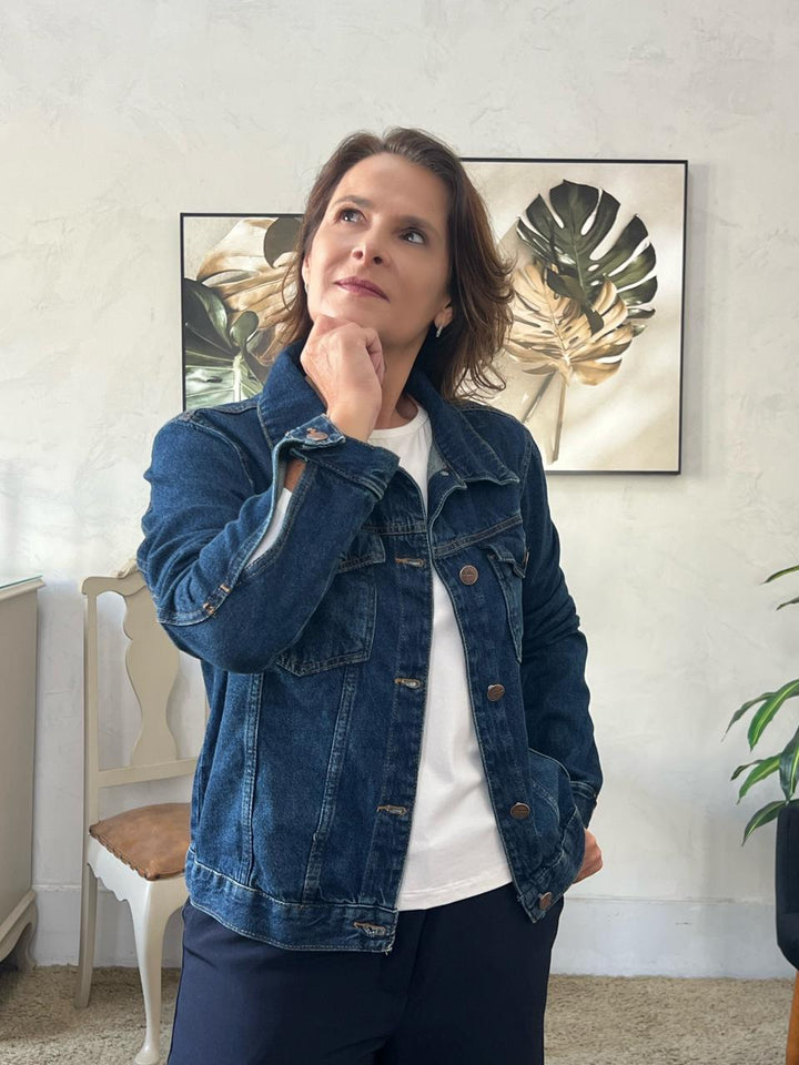 Jaqueta Lizandra com Bolso - Jeans