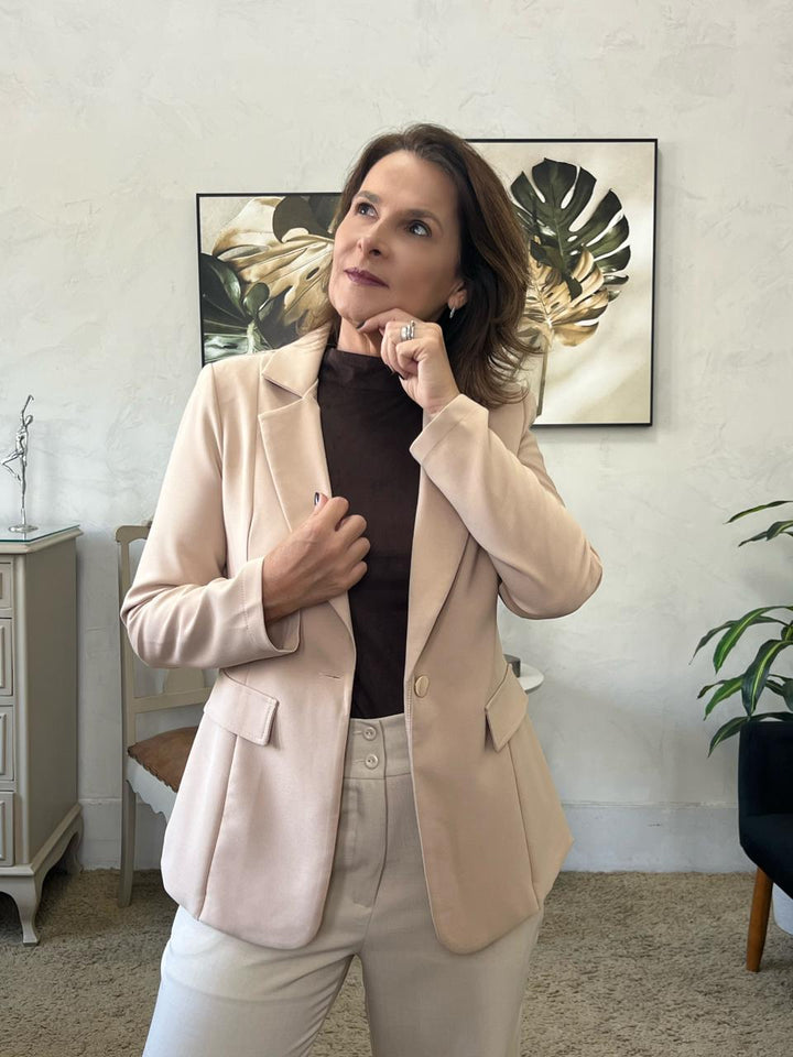 Blazer Cristina Alfaiataria Lapela - Areia