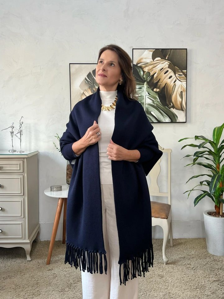 Pashimina Léia - Azul Marinho