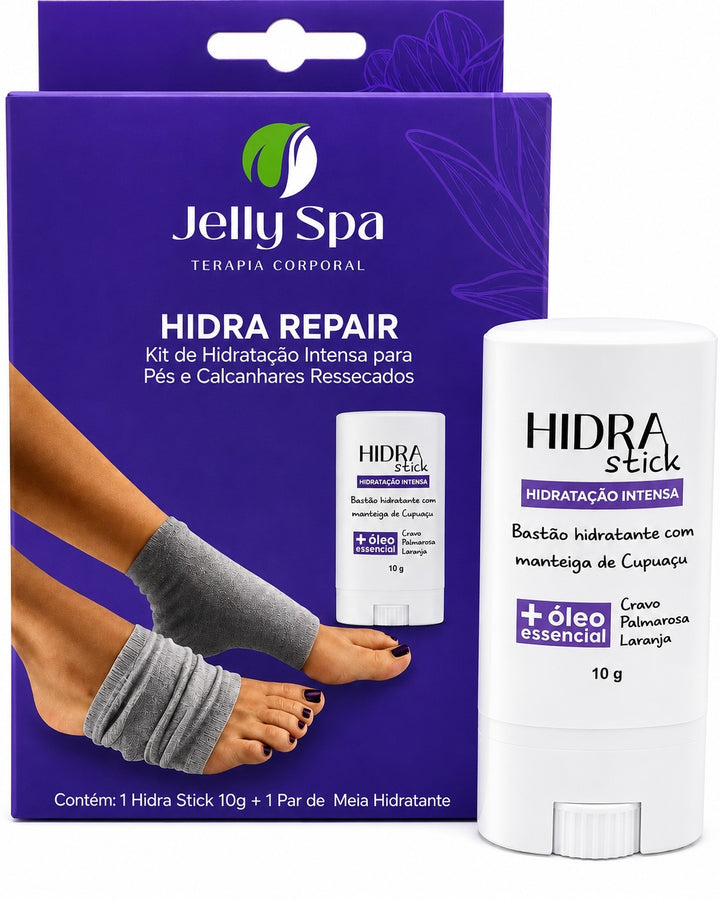 Kit Hidra Repair - Hidra Stick + Meias Hidratantes para Calcanhares Ressecados e Rachados