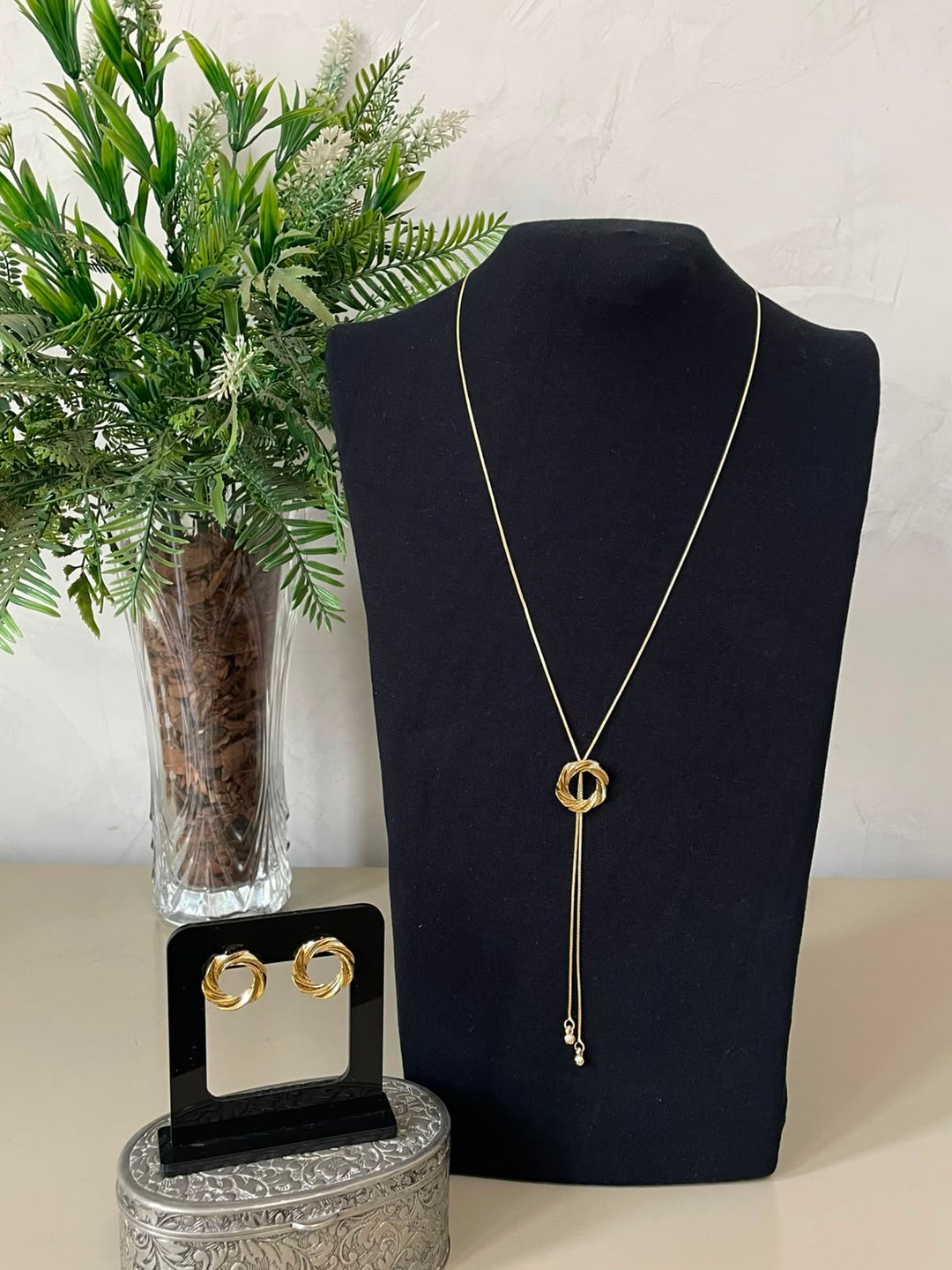 Conjunto Bia Gravatinha - Dourado Argola