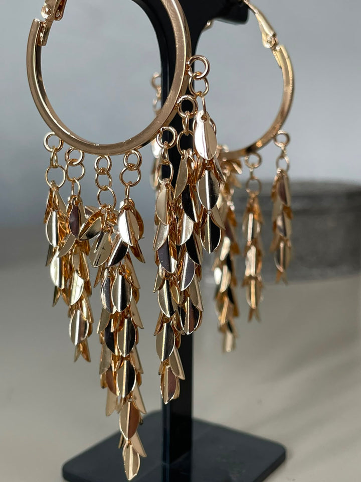Brinco Vitória Argola e Pendentes -  Dourado