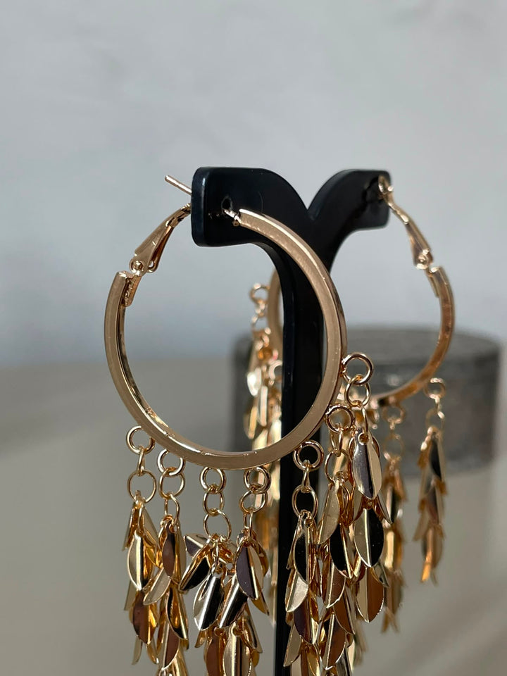 Brinco Vitória Argola e Pendentes -  Dourado