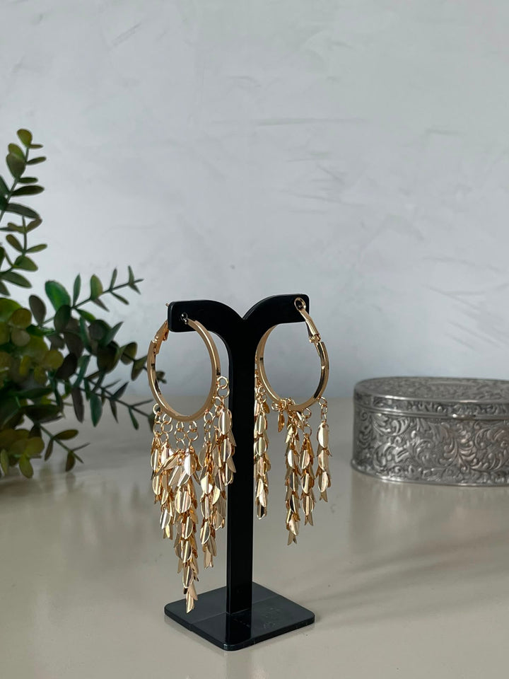 Brinco Vitória Argola e Pendentes -  Dourado