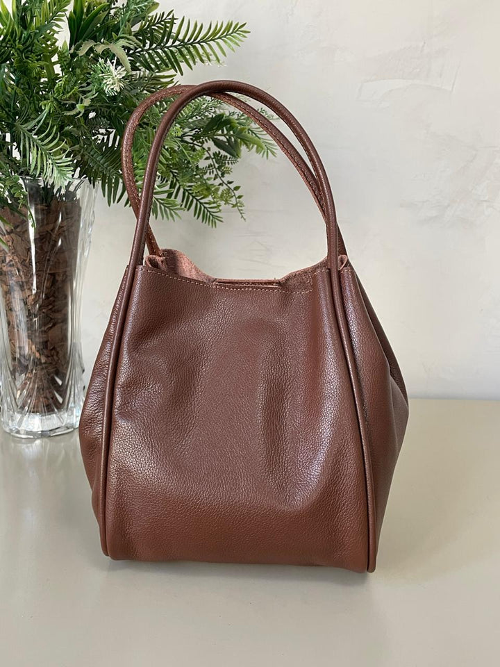 Bolsa Geovana - Couro Marrom