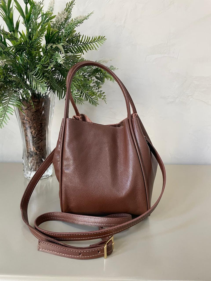 Bolsa Geovana - Couro Marrom