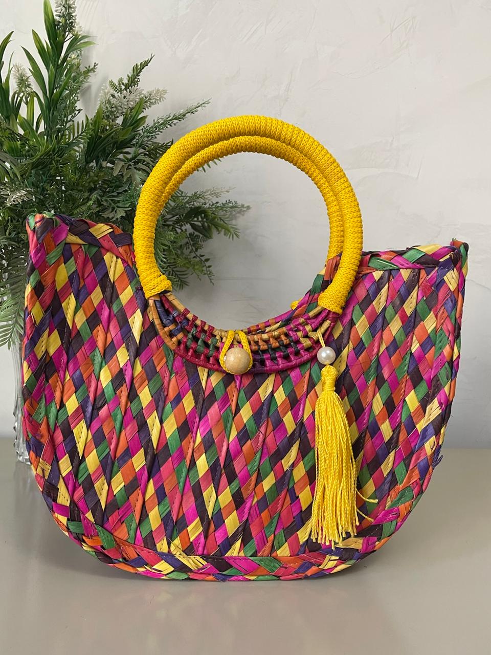 Bolsa Maisa Em Palha - Multicolor