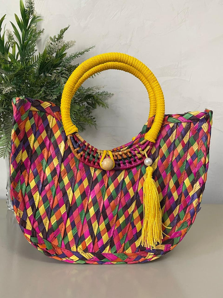 Bolsa Maisa Em Palha - Multicolor
