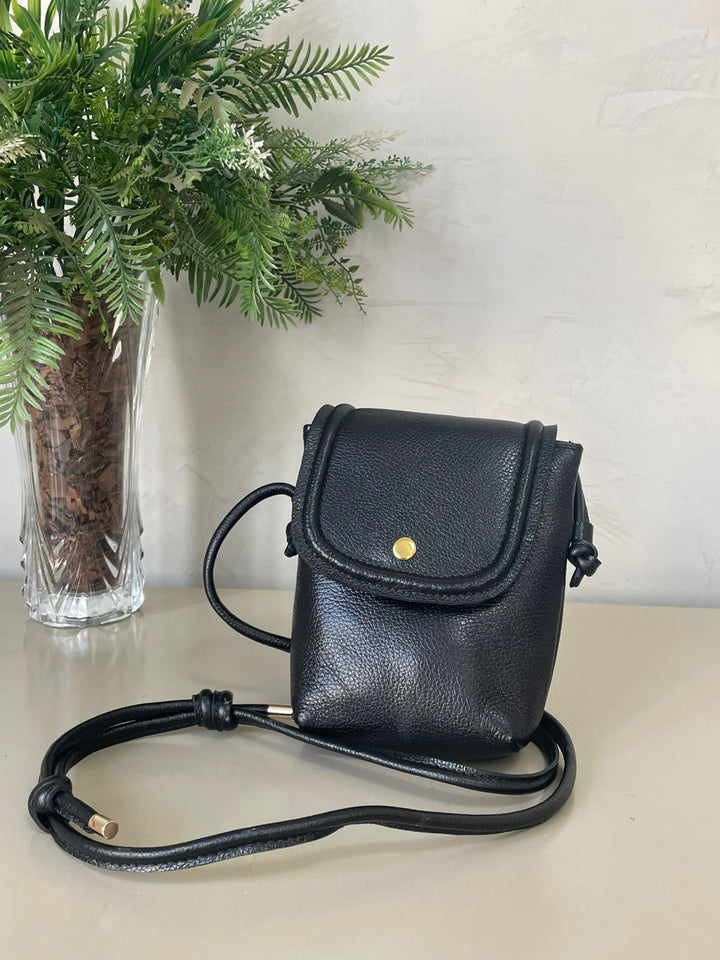 Bolsa Violeta - Couro Preta
