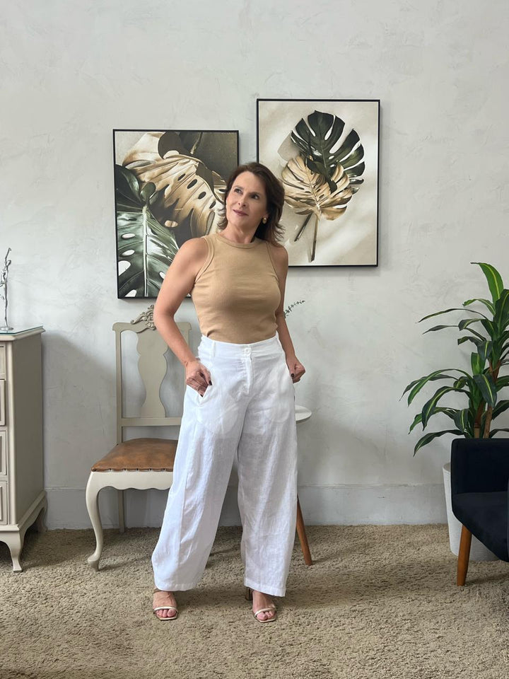 Calça Babi em Linho - Branca