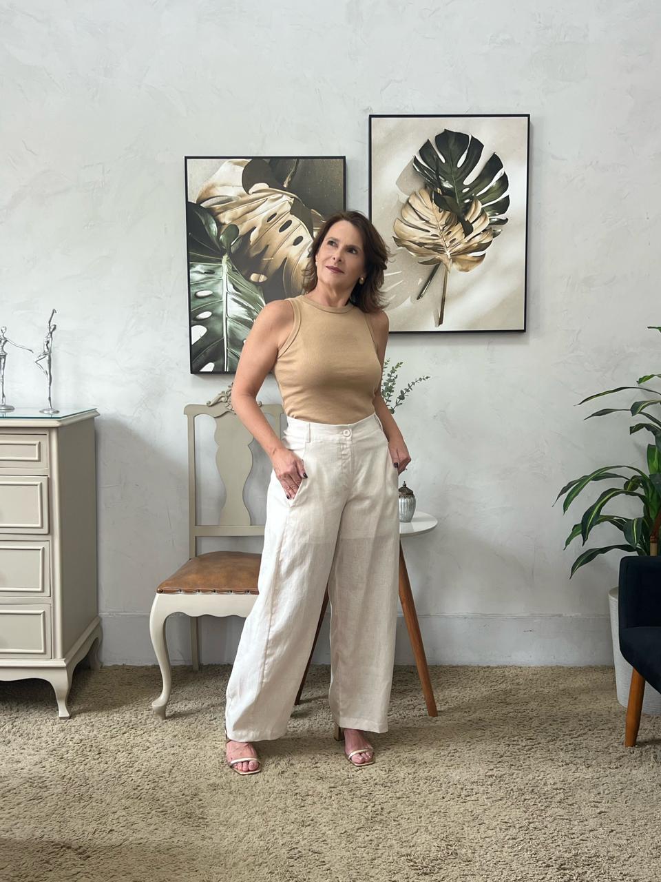 Calça Babi em Linho - Natural