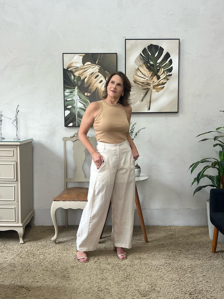 Calça Babi em Linho - Natural