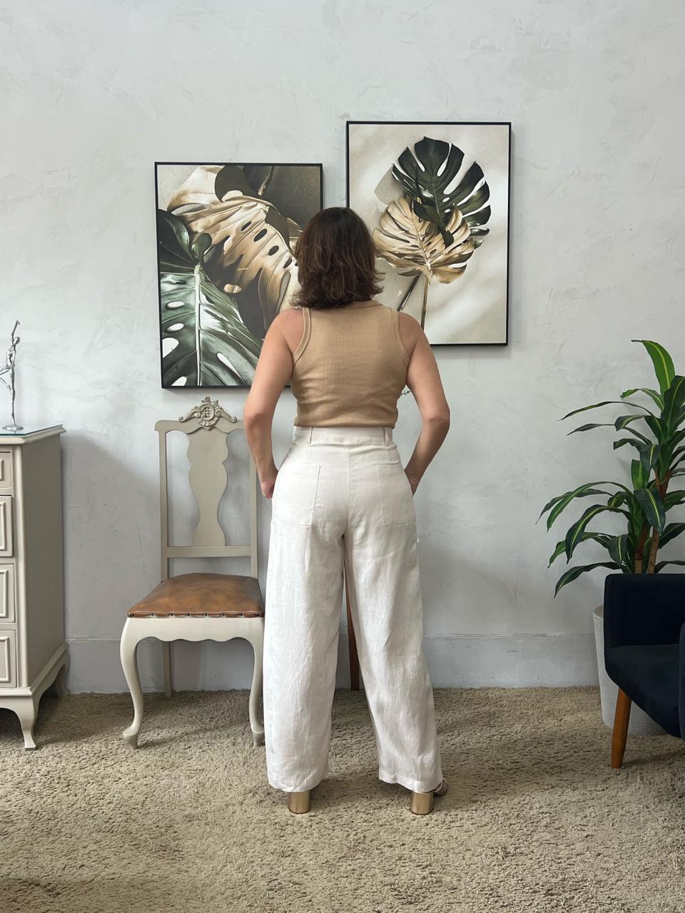 Calça Babi em Linho - Natural