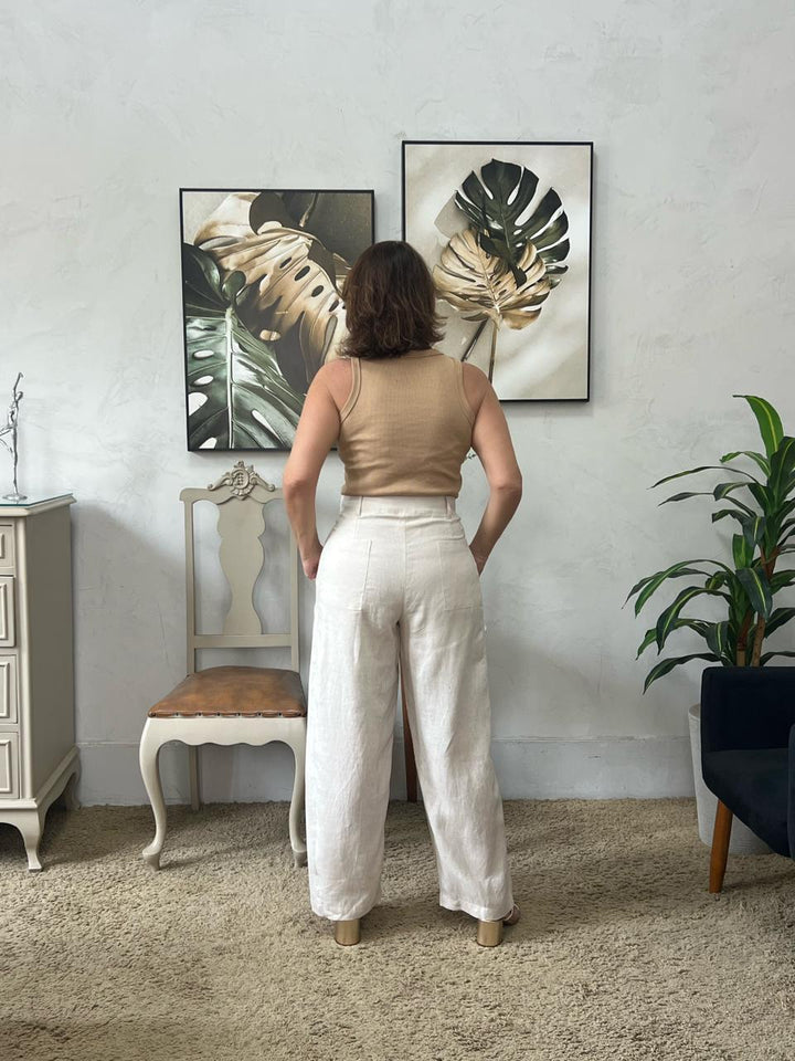 Calça Babi em Linho - Natural