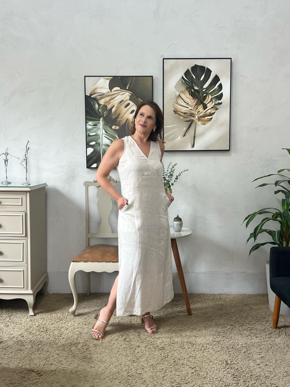Vestido Olivia Linho -  Natural