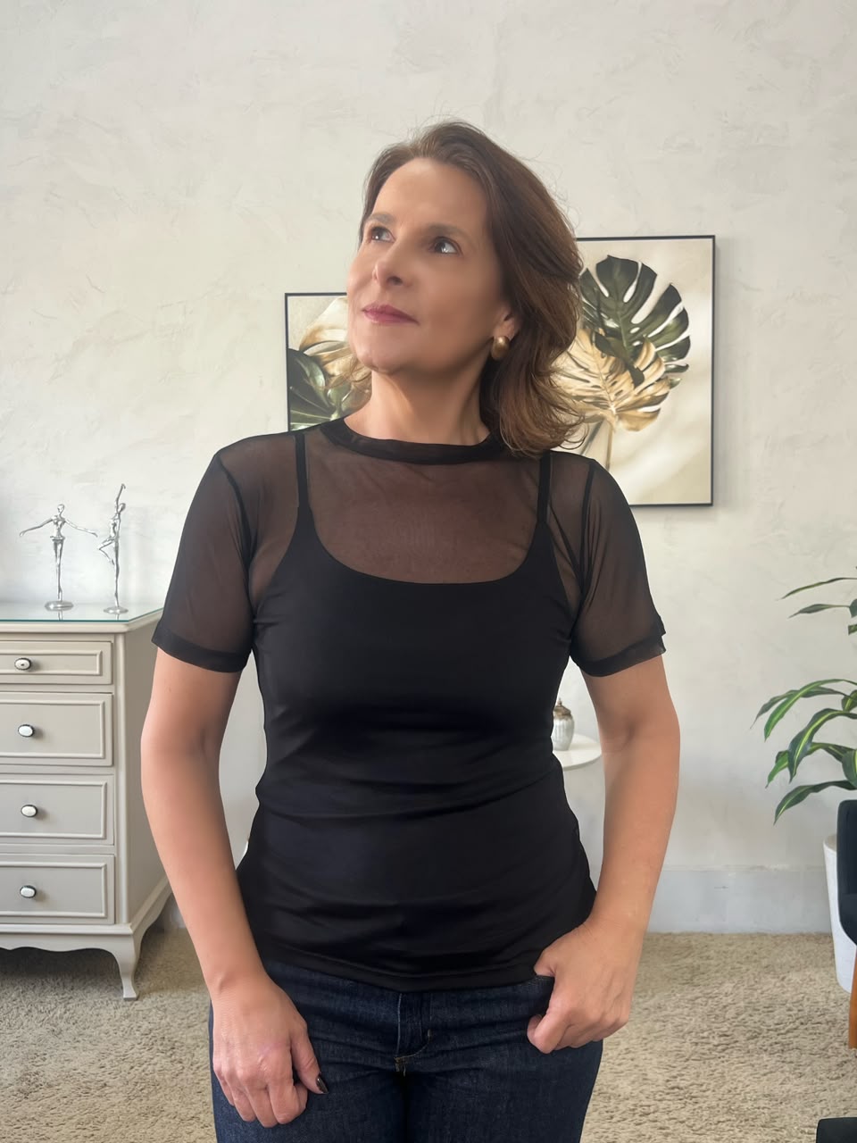 Blusa Inah - Tule Preta