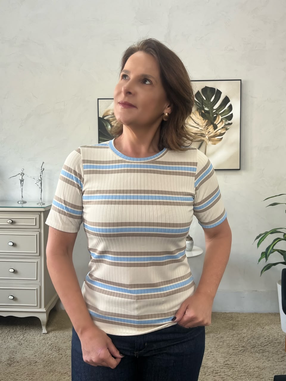 Tshirt Jane - Listrada Bege