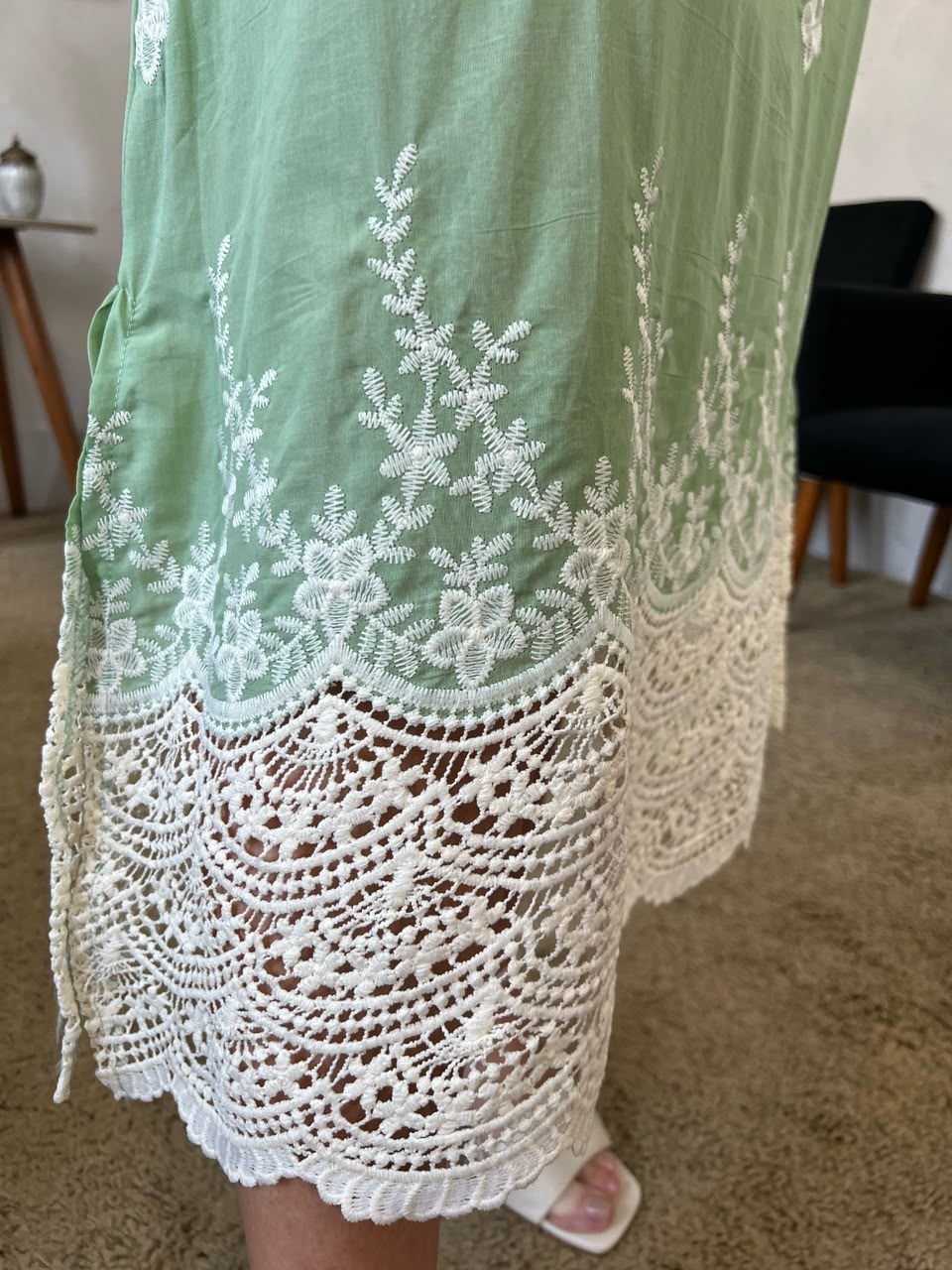Vestido Azaléia - Bordado Verde Menta
