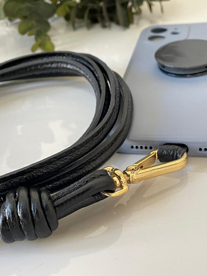 Acessório para Celular em Couro - Preto