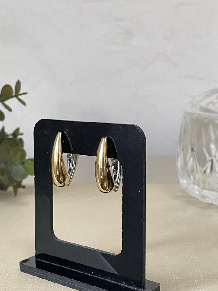 Brinco Mônica Gota Dupla - Dourado /Prata