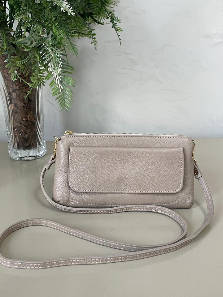 Bolsa Carteira em Couro - Nude