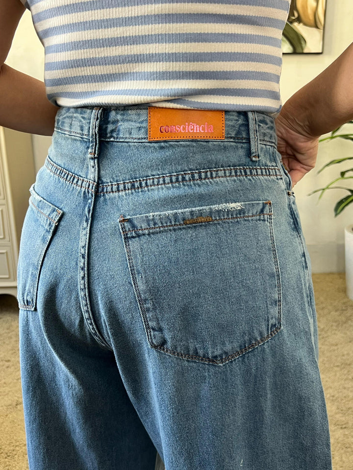 Calça Balloon Jeans Claro - Roberta
