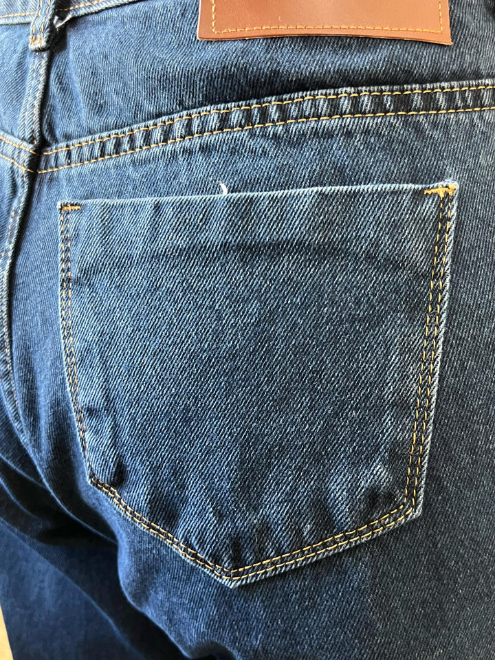Calça Wide Loose Jeans Escuro - Lauane
