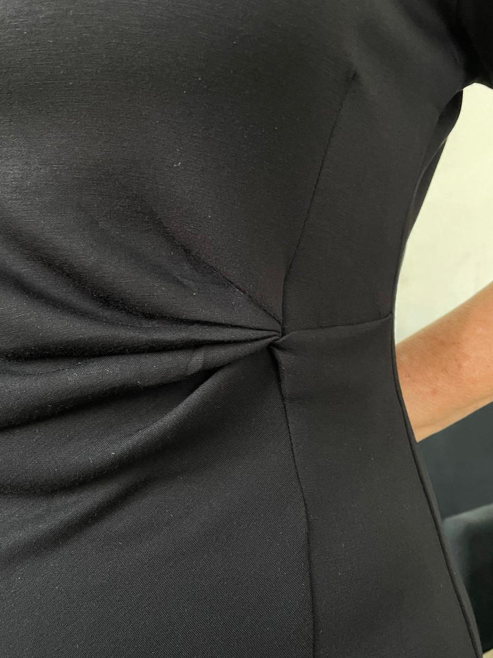 Vestido Beatriz Drapeado - Preto