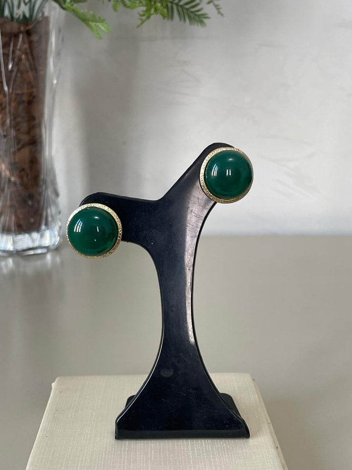 Conjunto Adriane Colar e Brinco - Verde/Dourado