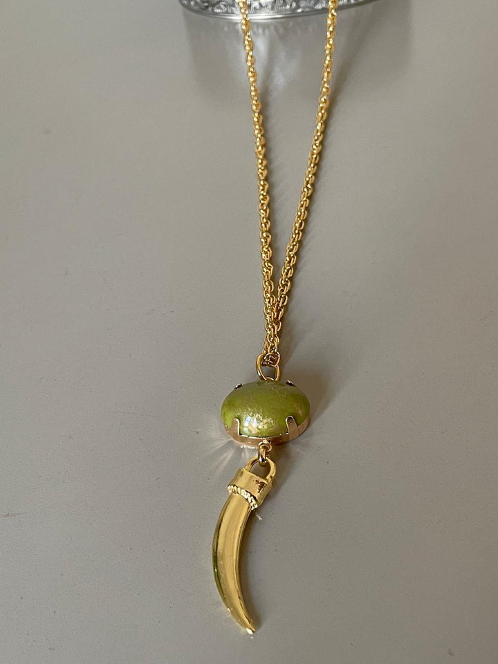 Colar Leonor Longo - Dourado/Verde