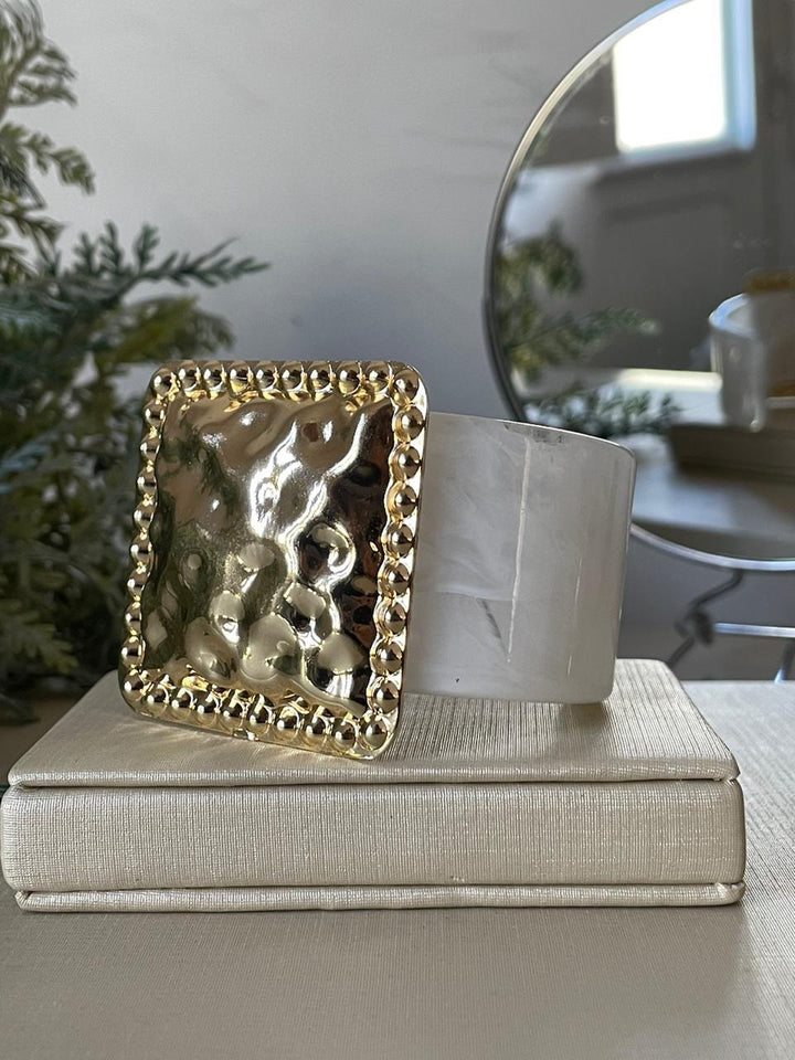 Bracelete Maressa - Branco/Dourado