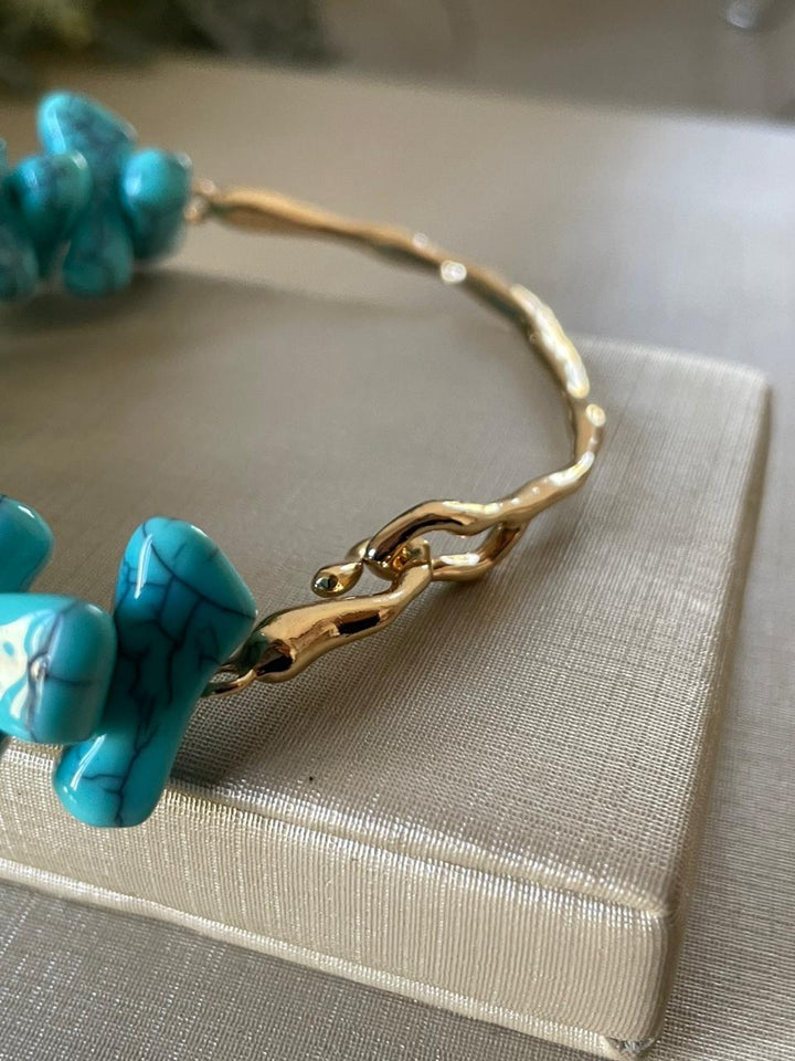 Pulseira Celina - Turquesa/Dourado