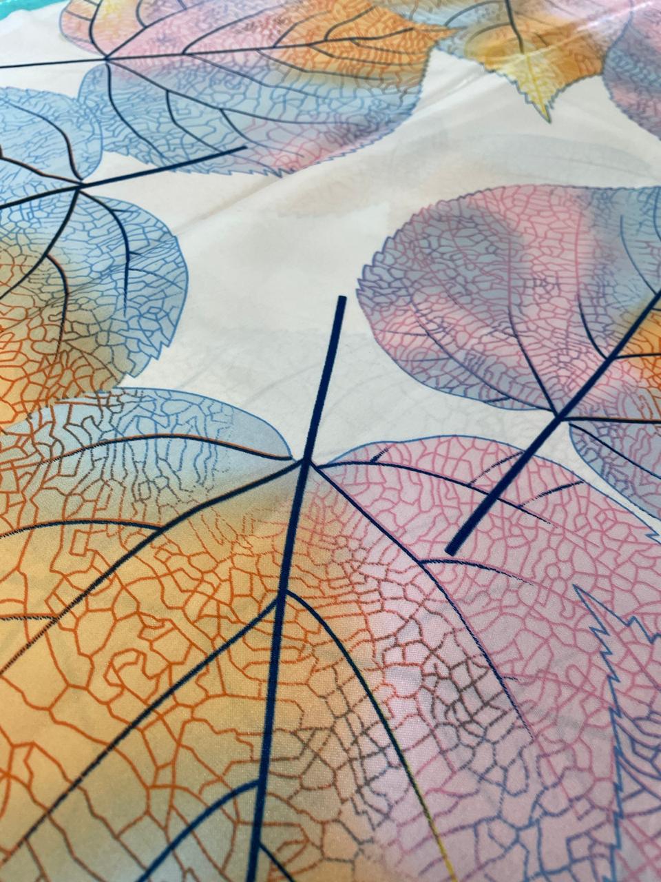 Lenço Samara Estampado - Azul/Rosa