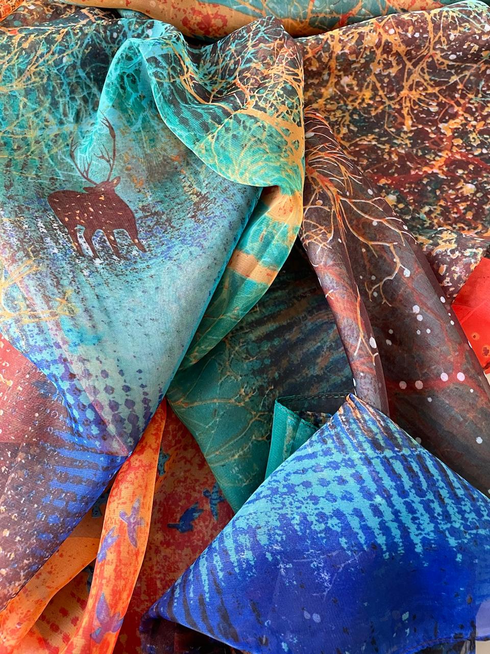 Pashimina Carine Estampada - Laranja