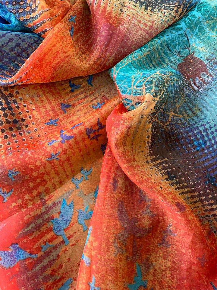 Pashimina Carine Estampada - Laranja